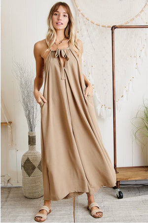 Taupe Oversize Maxi Jumpsuit