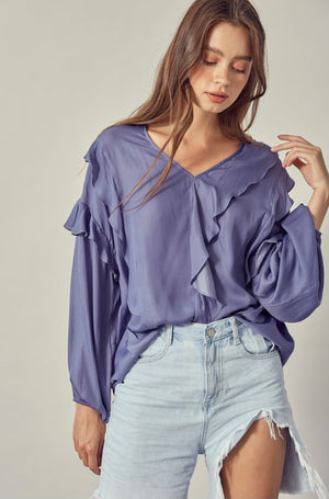 Orchid Mist Ruffle Top