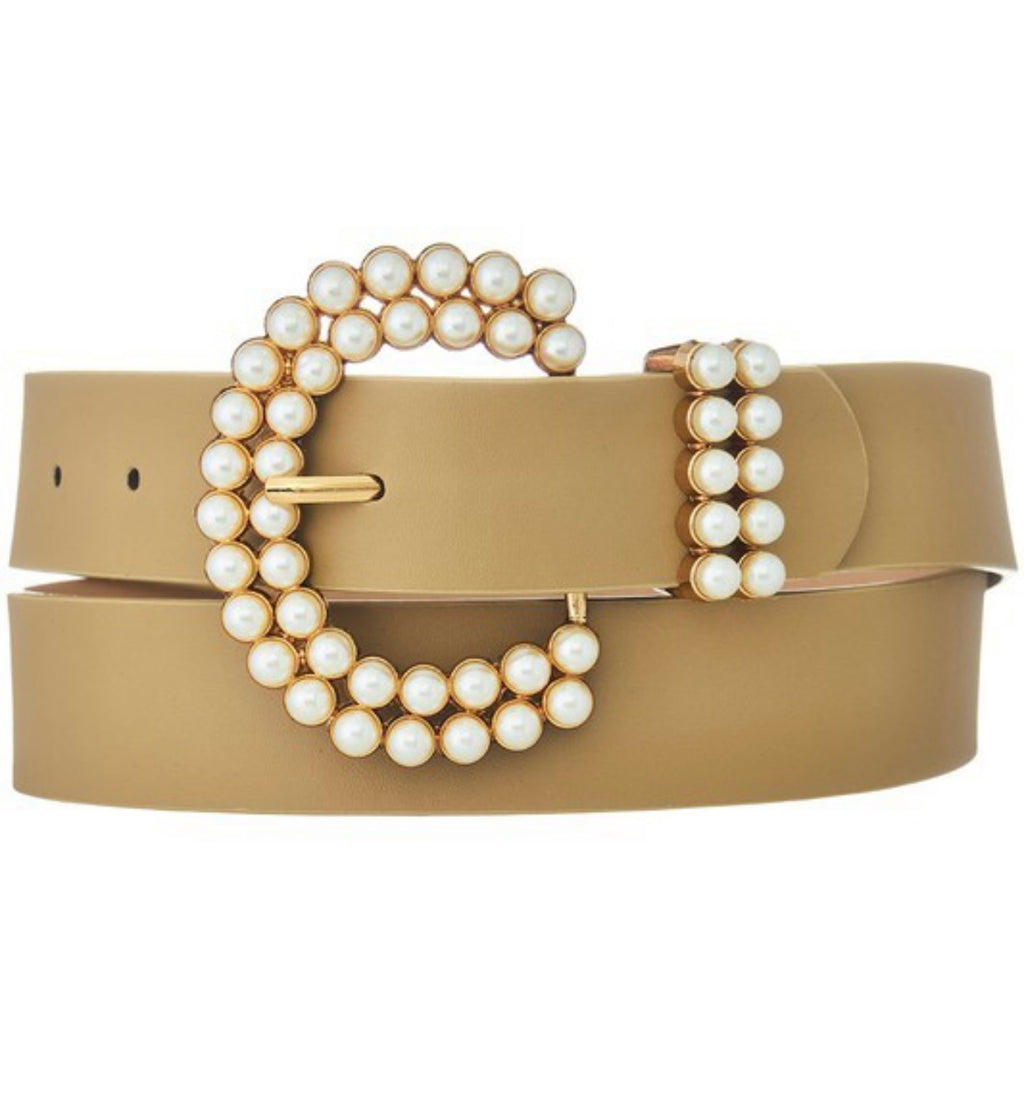 Plus Size Taupe Pearl Belt