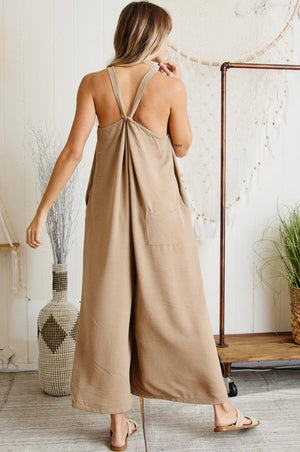 Taupe Oversize Maxi Jumpsuit