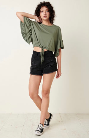 Military Green Crop Top