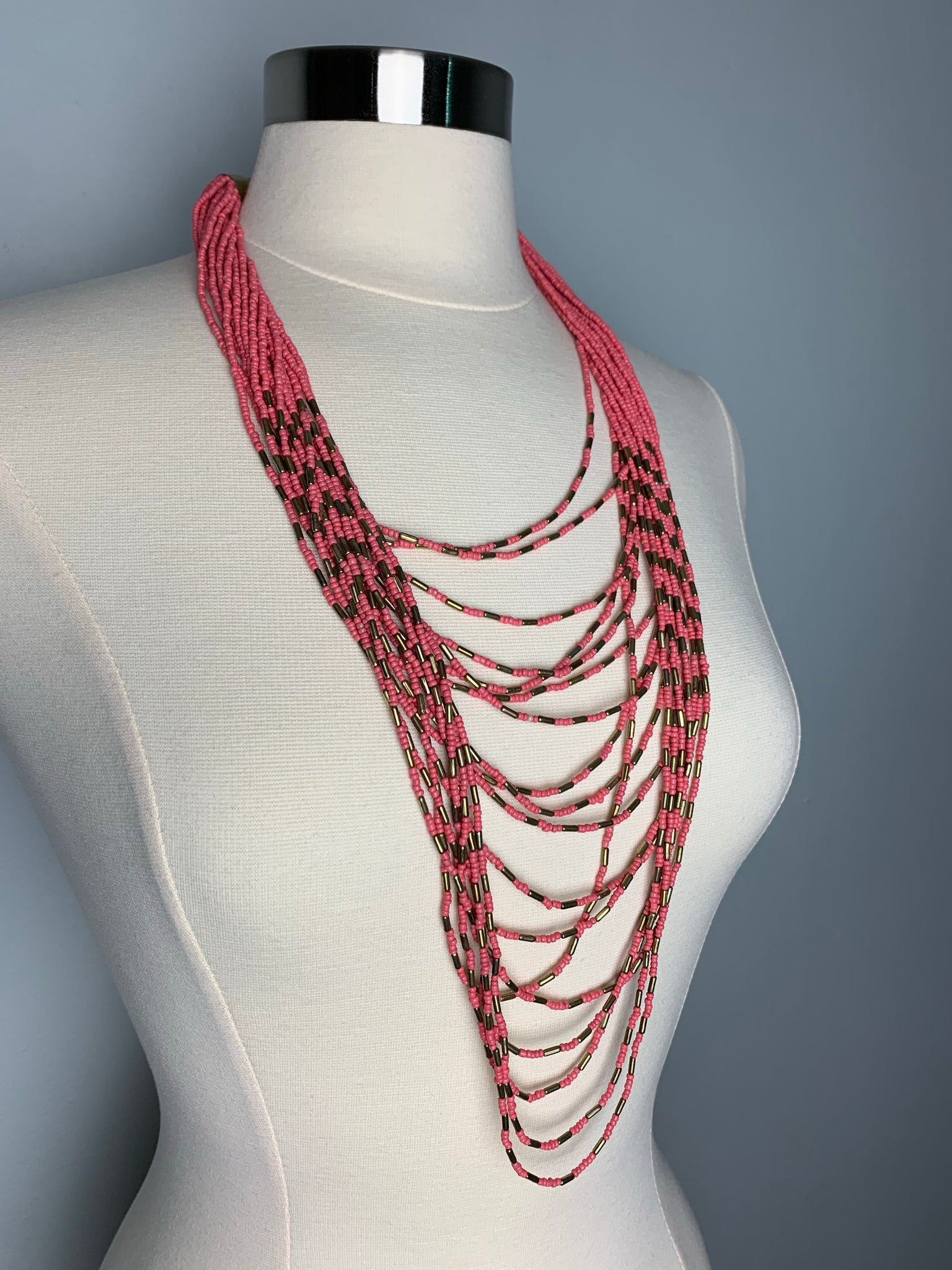 Multi Strands Pink Necklace